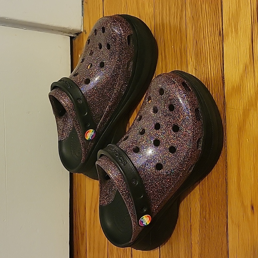 Crocs Bae Platform Translucent Glitter Pride Clog… - image 4